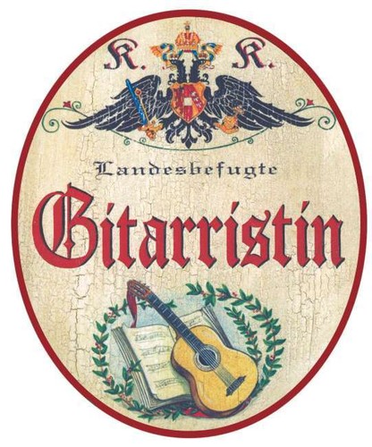 Gitarristin nostalgieschild - gitarristin,