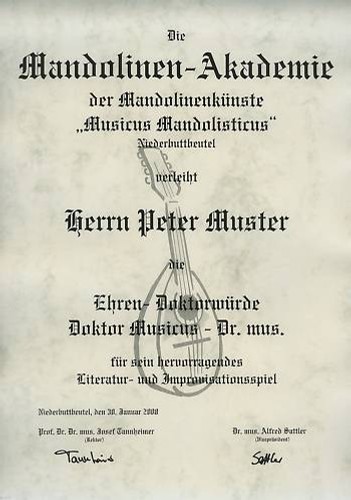 Ehren doktorwürde mandoline - doktorwürde,