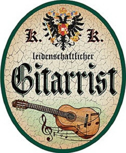 Gitarrist nostalgieschild - gitarrist, +